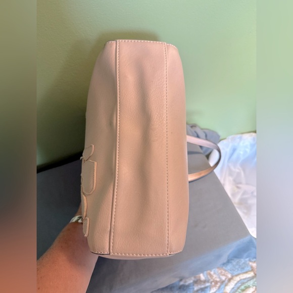 Nicole by Nicole Miller Light Pink Embossed Rose Top Handle Satchel - Picture 10 of 10